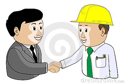 Businessman and Engineer Agree Illustration